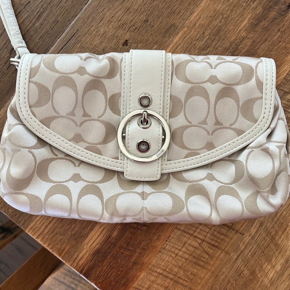 Very Clean White Coach Clutch